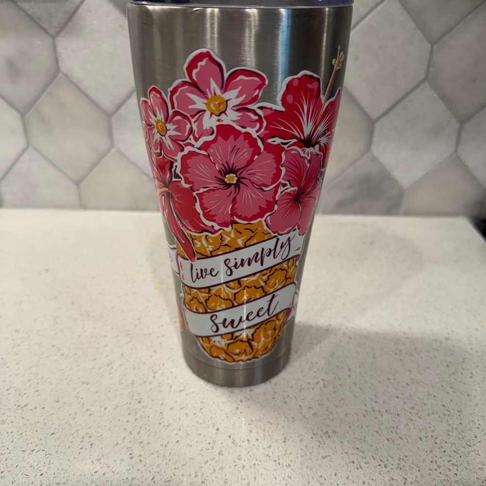 Floral Stainless Steel Tervis Tumbler with Lid